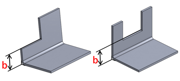 （A）曲げ線よりも外側に切り欠きがある形状のイラスト